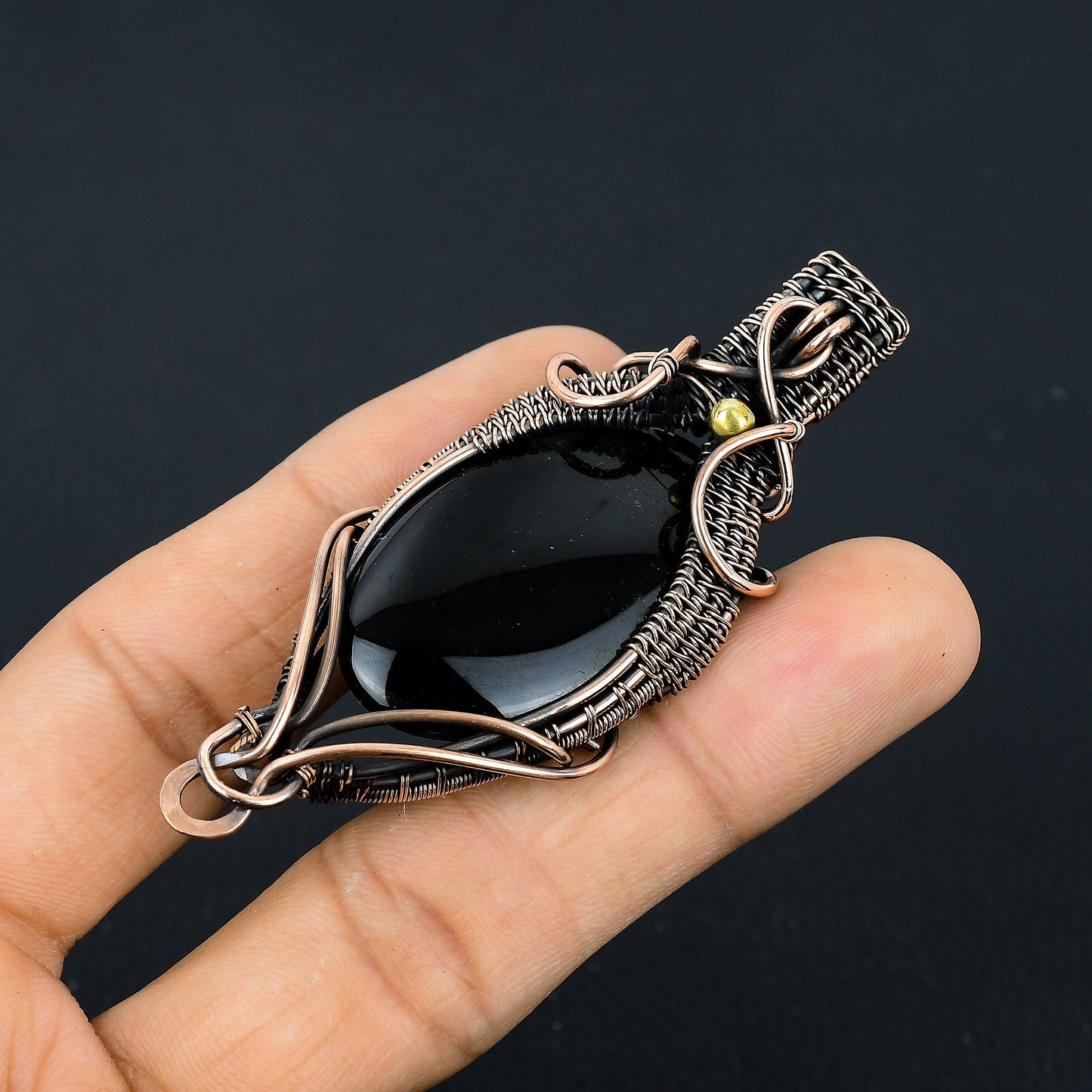 Black Onyx Gemstone Pendant