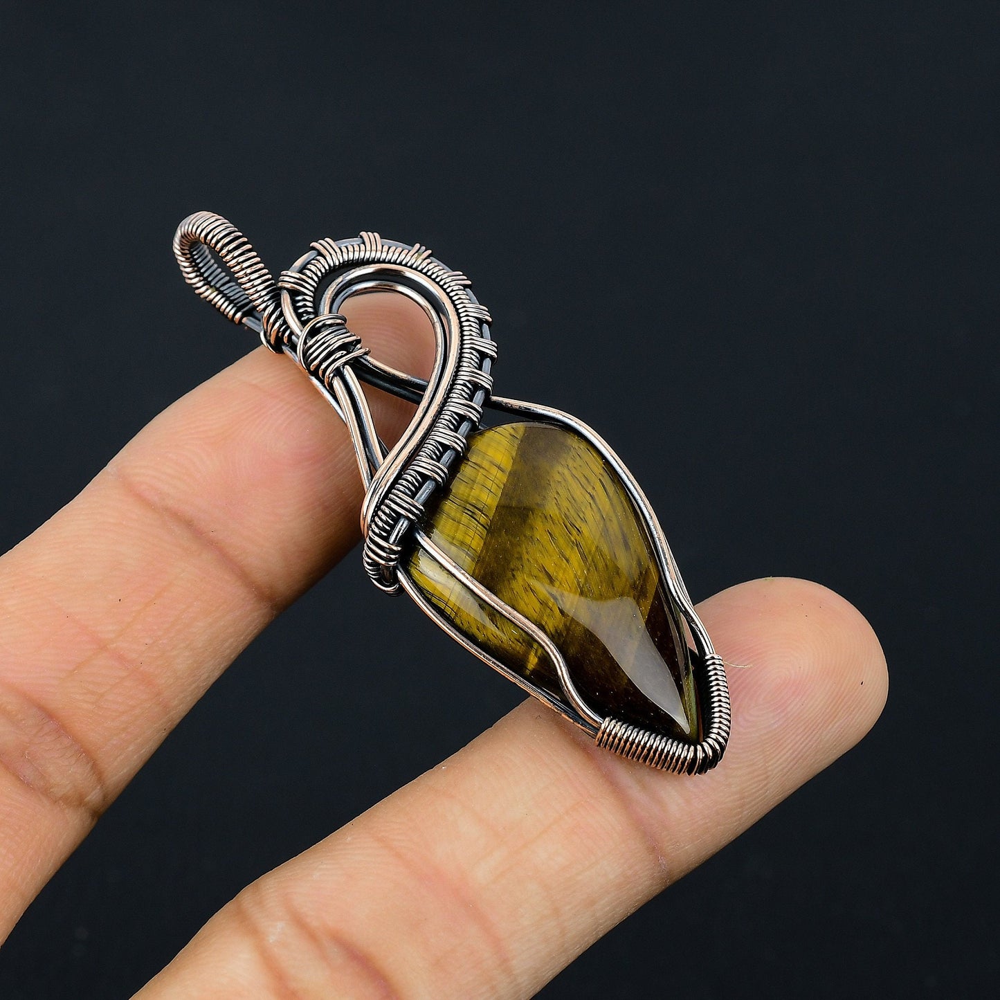 Golden Brown Tiger Eye Gemstone Pendant