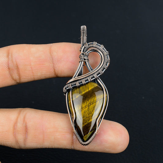 Golden Brown Tiger Eye Gemstone Pendant