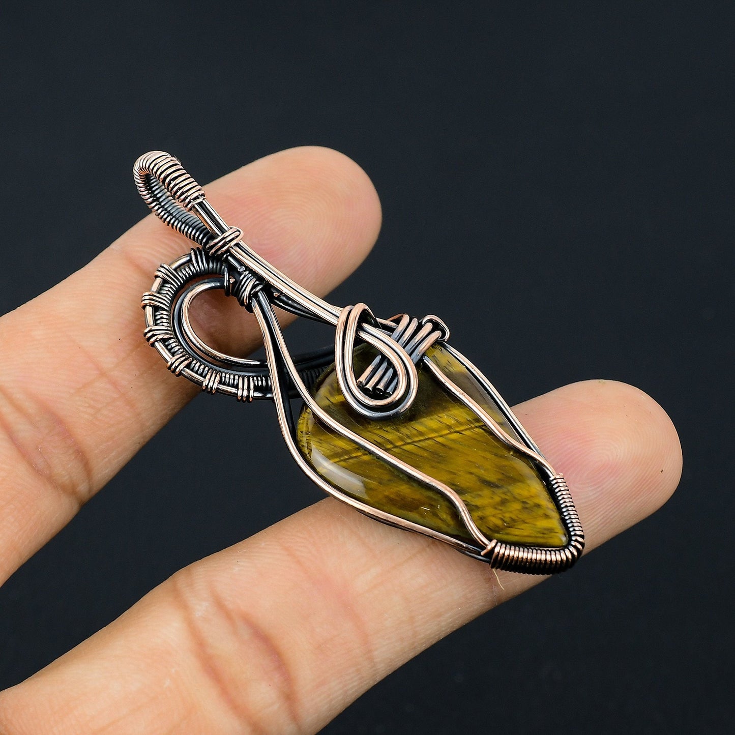Golden Brown Tiger Eye Gemstone Pendant