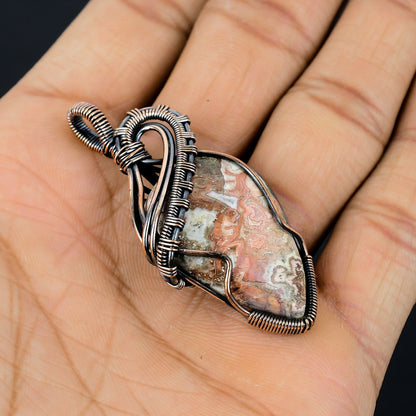 Multicolor Laguna Lace Agate Gemstone Pendant