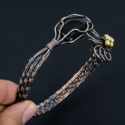 Black Onyx Gemstone Cuff Bracelet