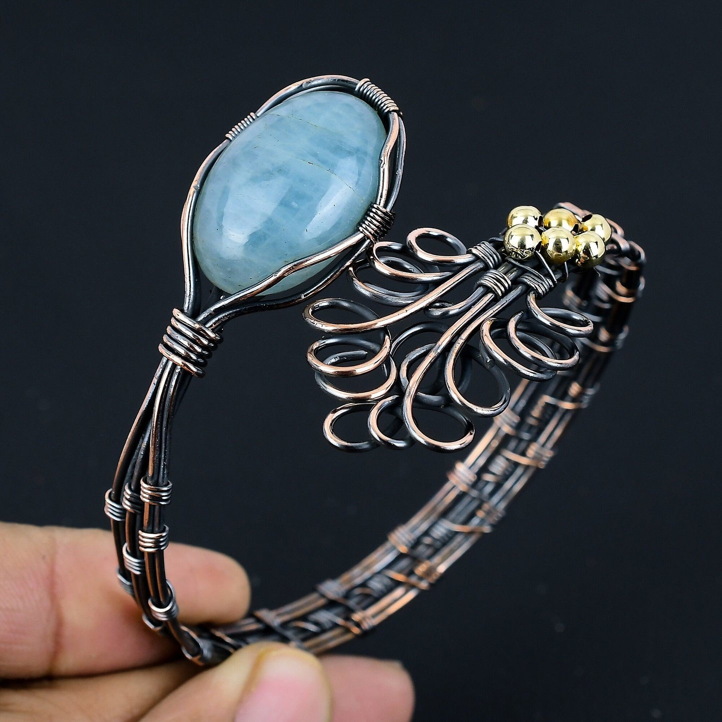 Blue Aquamarine Gemstone Bracelet