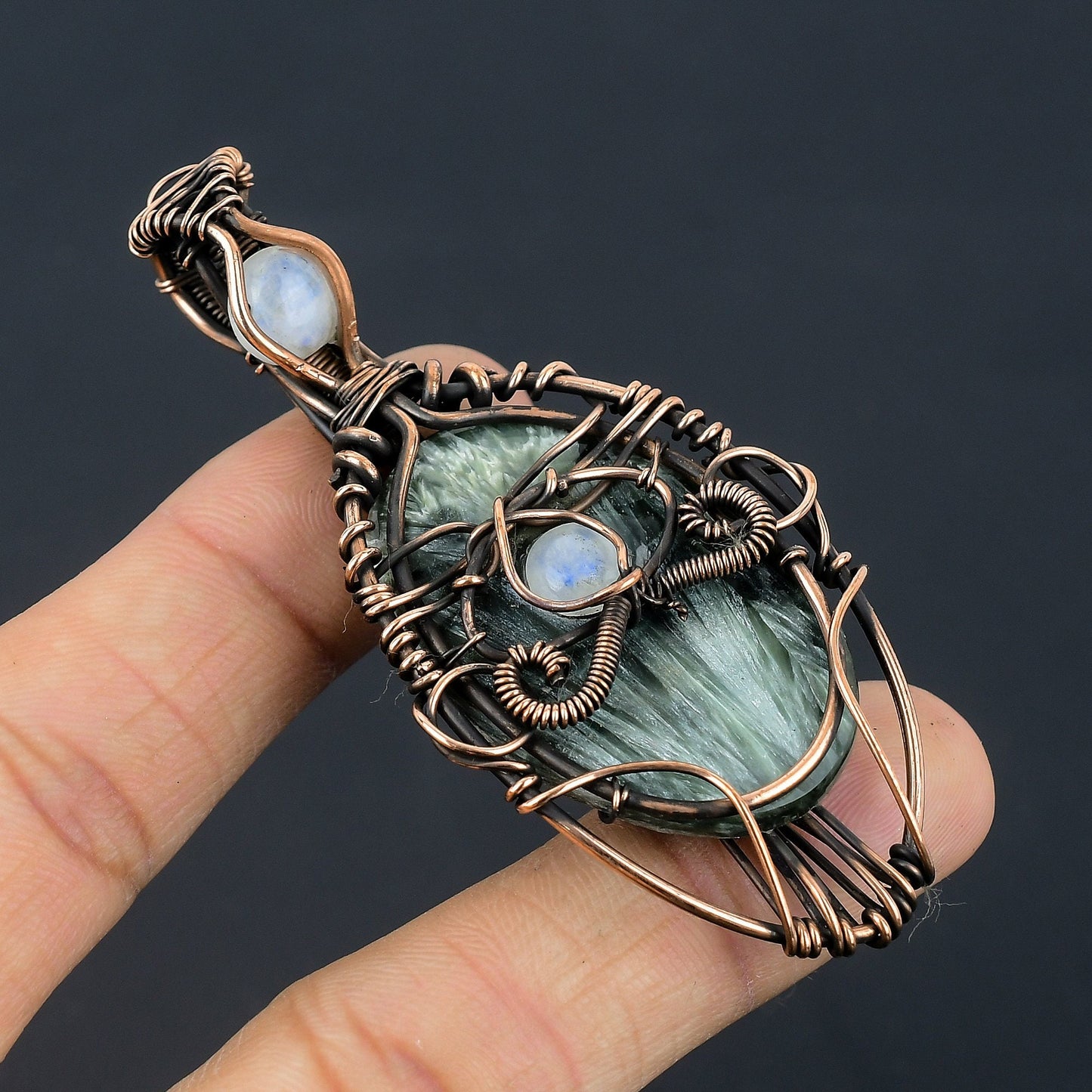 Green Seraphinite Gemstone Pendant