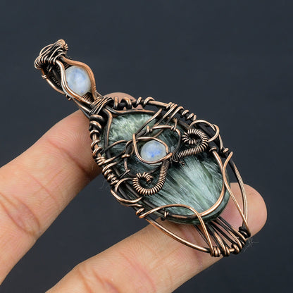Green Seraphinite Gemstone Pendant