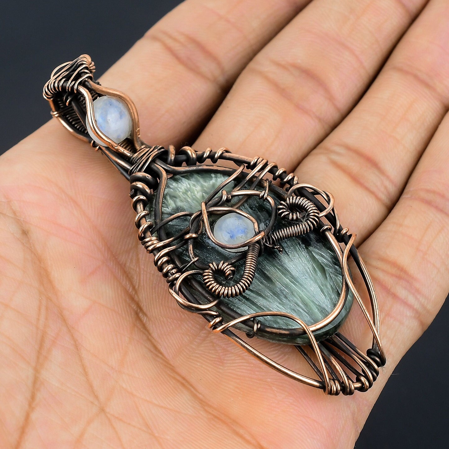 Green Seraphinite Gemstone Pendant