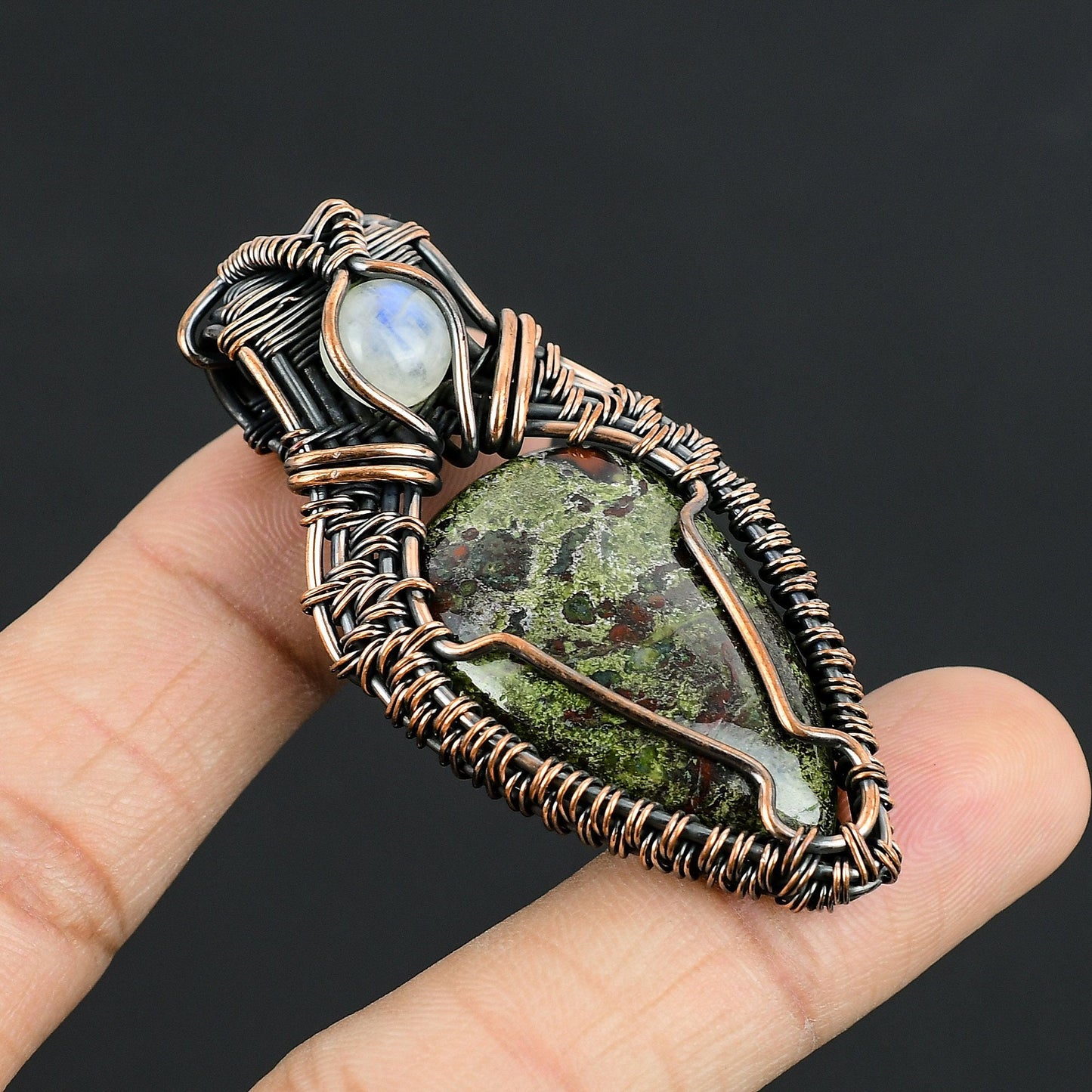 Green Dragon Blood Jasper Gemstone Pendant