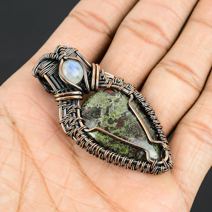 Green Dragon Blood Jasper Gemstone Pendant