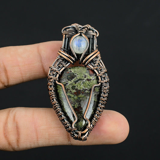 Green Dragon Blood Jasper Gemstone Pendant