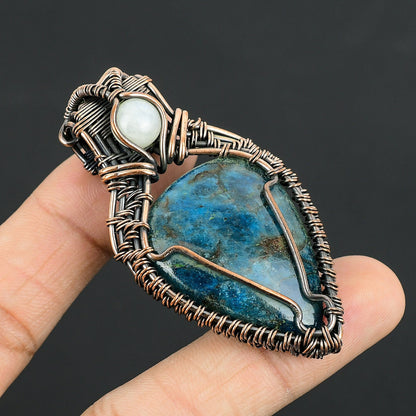 Neon Blue Apatite Gemstone Pendant