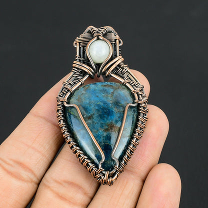 Neon Blue Apatite Gemstone Pendant