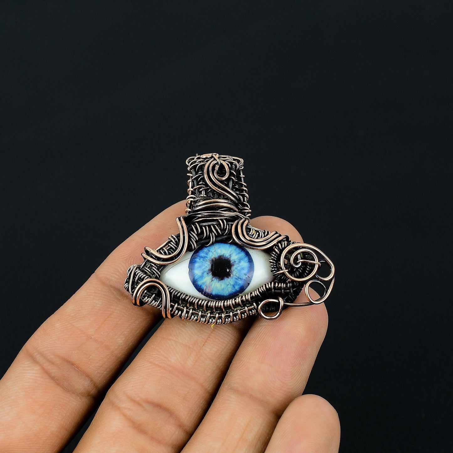 Aqua Eye Gemstone Pendant