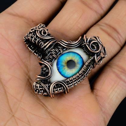 Dual Blue Eye Gemstone Pendant