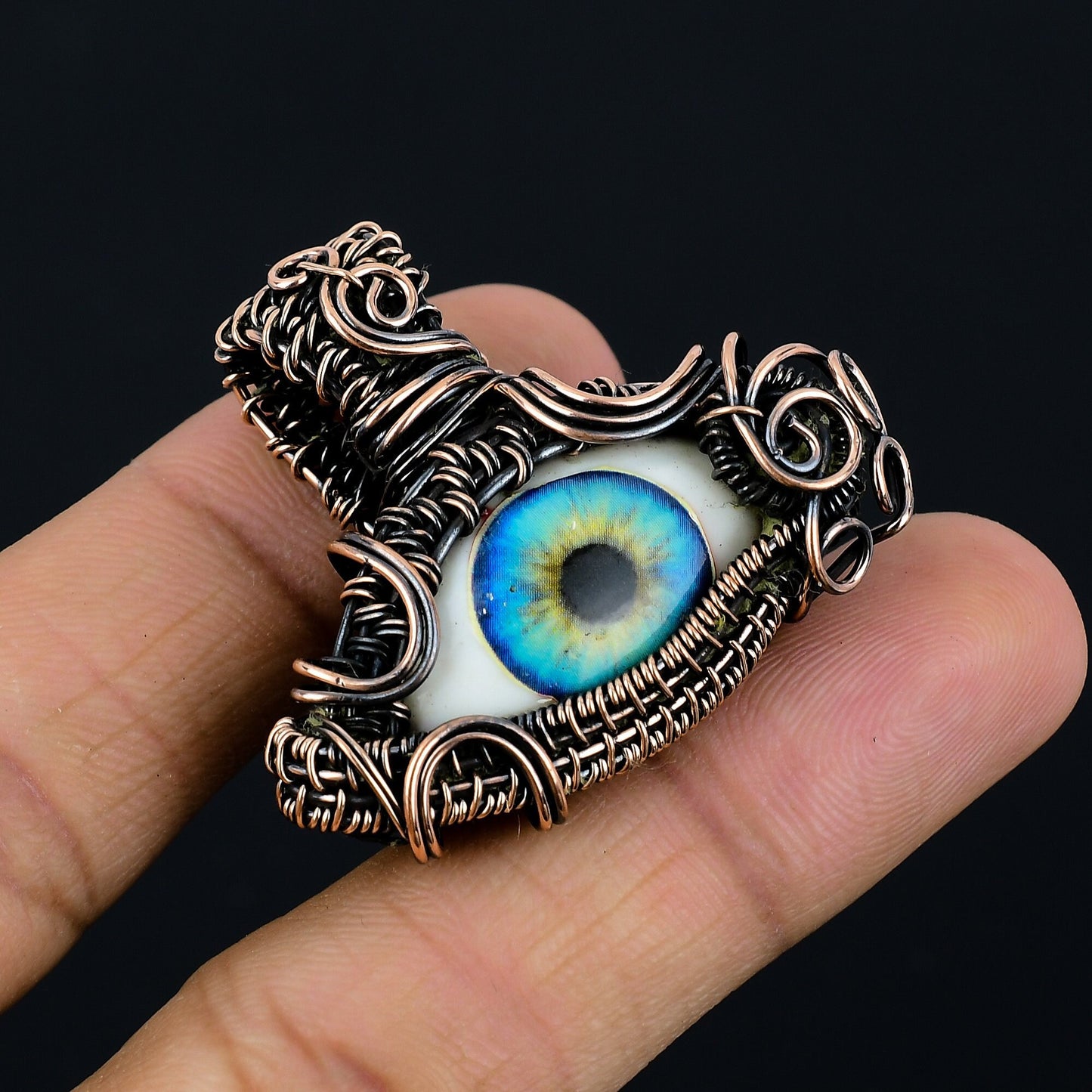 Dual Blue Eye Gemstone Pendant