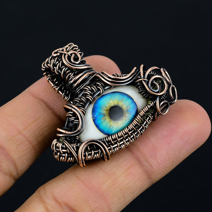 Dual Blue Eye Gemstone Pendant