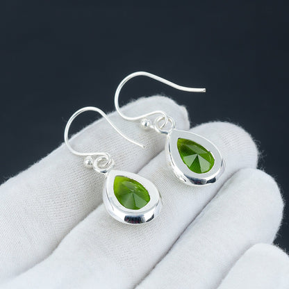 Green Peridot Gemstone Earrings