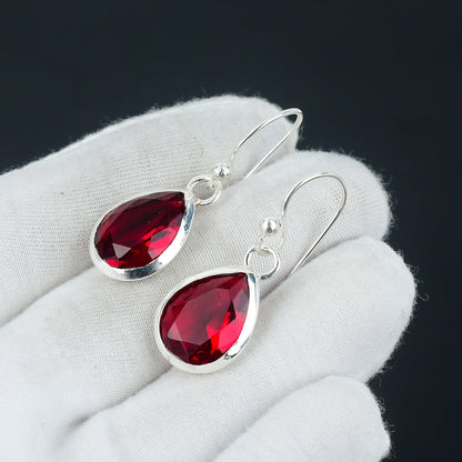 Red Garnet Gemstone Earrings