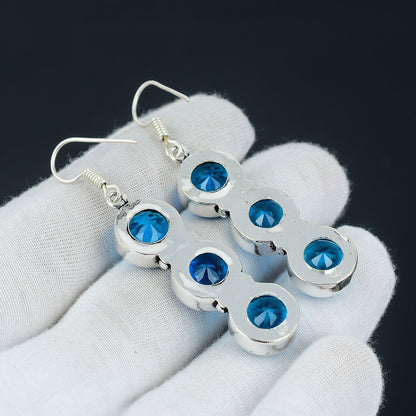 Blue Topaz Gemstone Earring