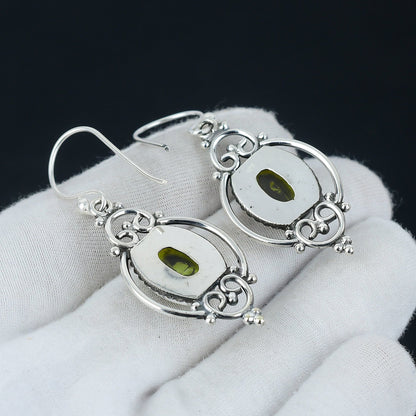 Yellow Fire Opal Dangle Earrings