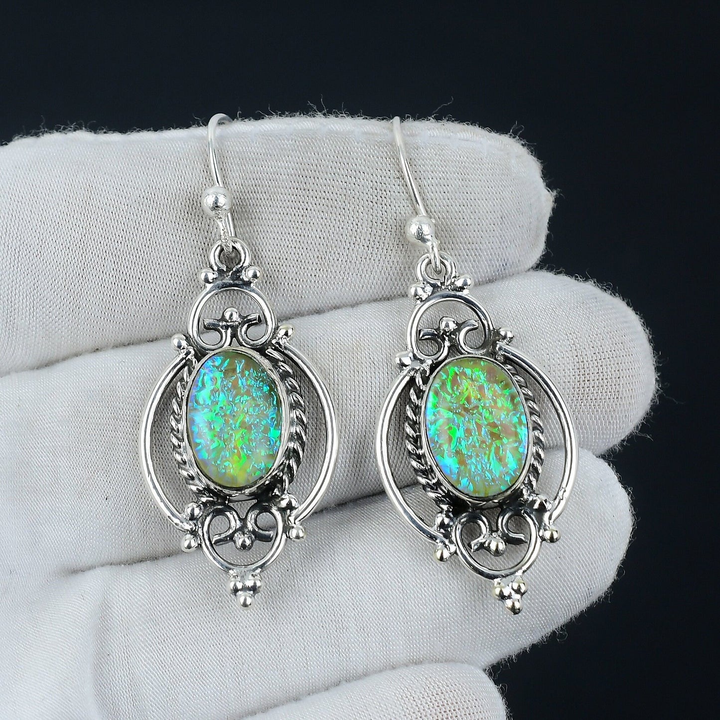 Yellow Fire Opal Dangle Earrings