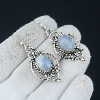Rainbow Moonstone Gemstone Earrings