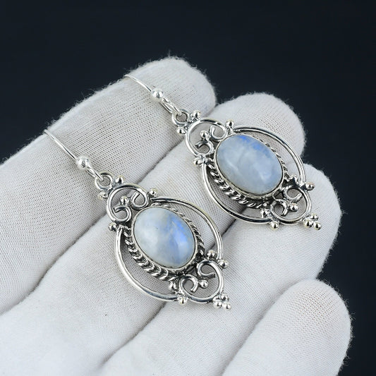 Rainbow Moonstone Gemstone Earrings