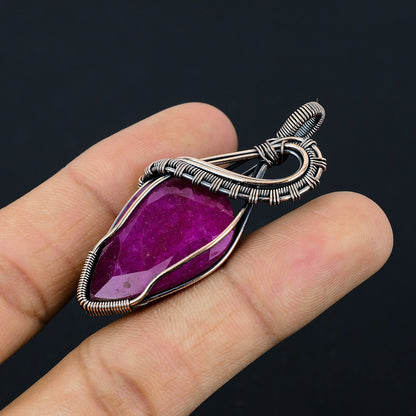 Red Kashmir Ruby Gemstone Pendant