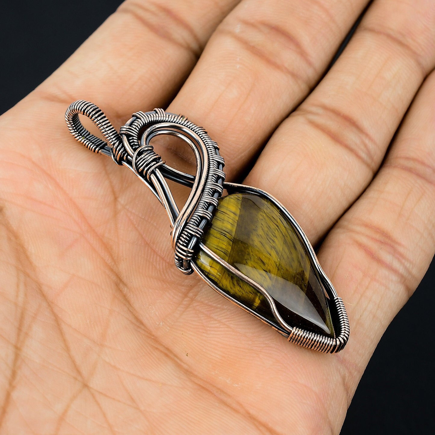 Golden Brown Tiger Eye Gemstone Pendant