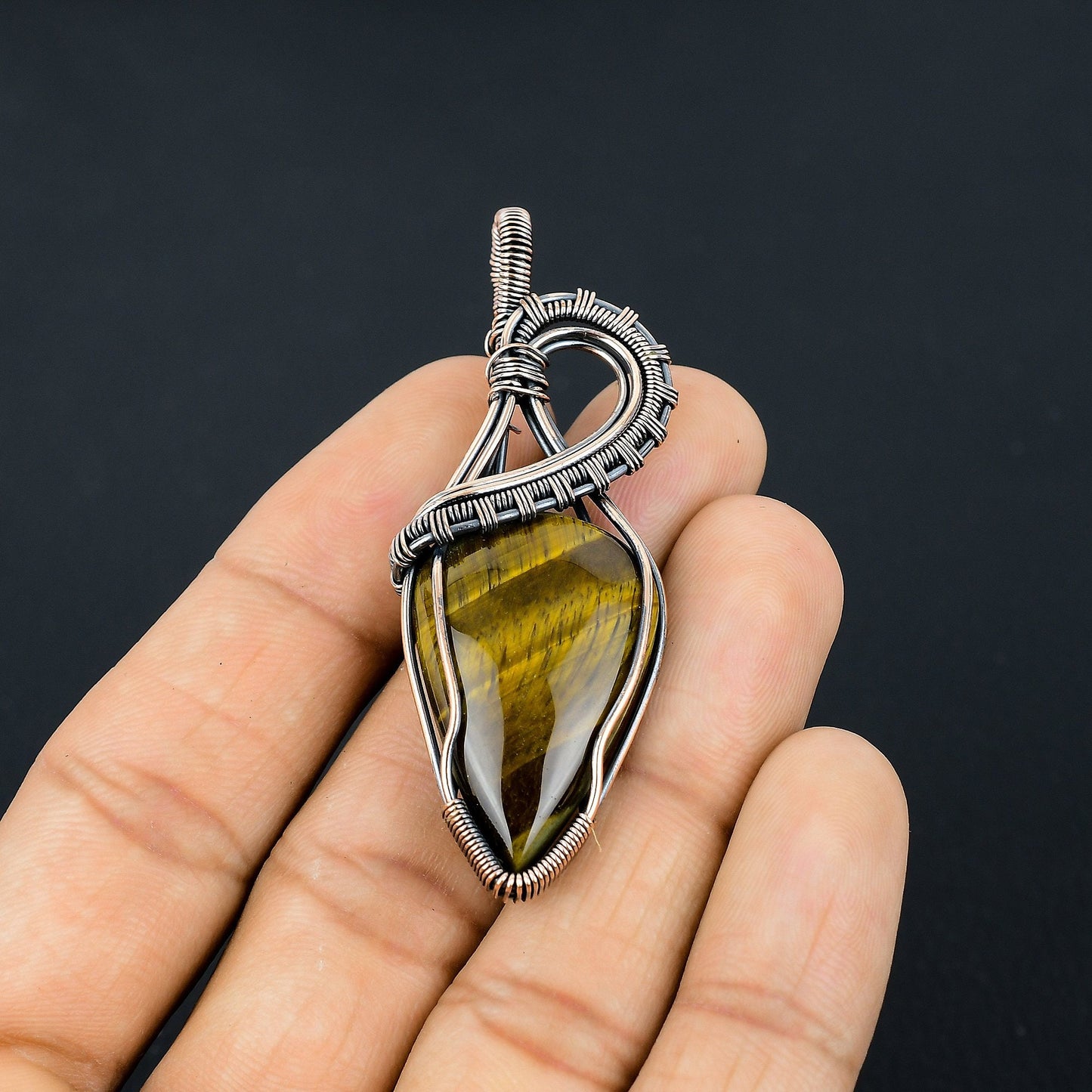 Golden Brown Tiger Eye Gemstone Pendant