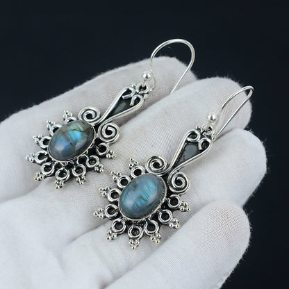 Blue Labradorite Gemstone Earrings