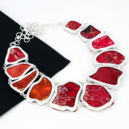 Red Sea Sediment Jasper Gemstone Necklace