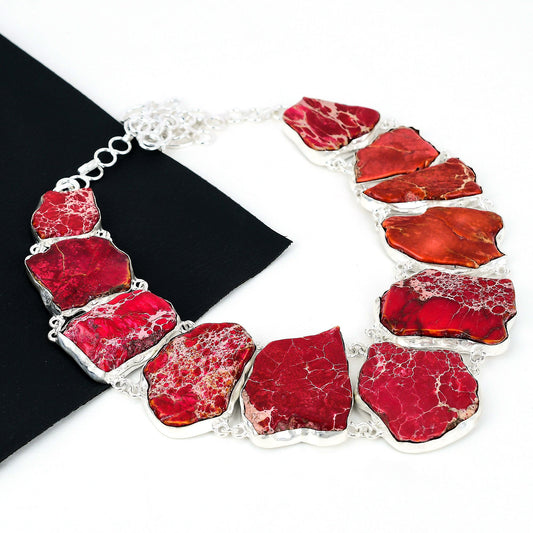 Red Sea Sediment Jasper Gemstone Necklace