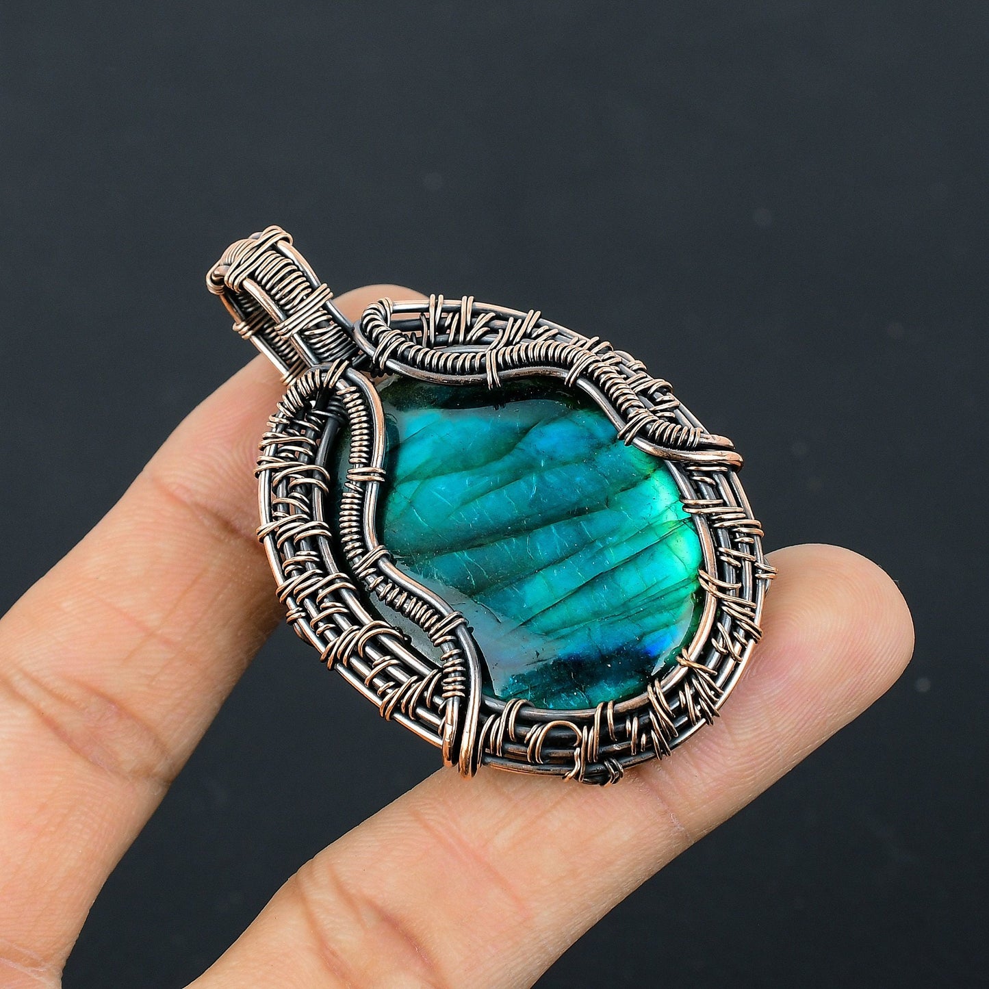 Neon Fire Labradorite Gemstone Pendant