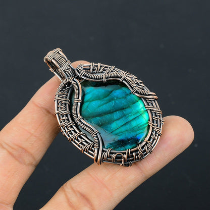 Neon Fire Labradorite Gemstone Pendant