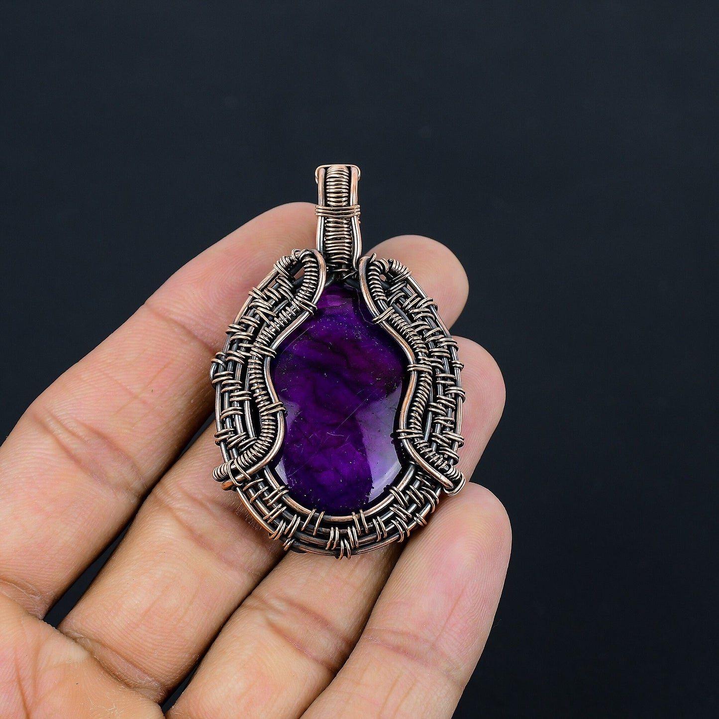 Purple Flash Labradorite Gemstone Pendant