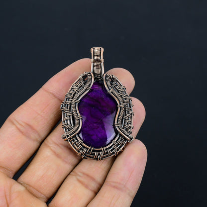 Purple Flash Labradorite Gemstone Pendant