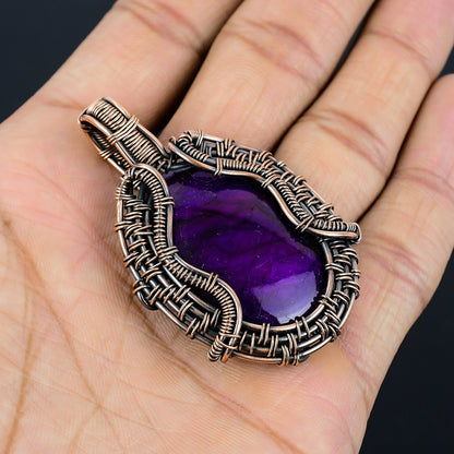 Purple Flash Labradorite Gemstone Pendant