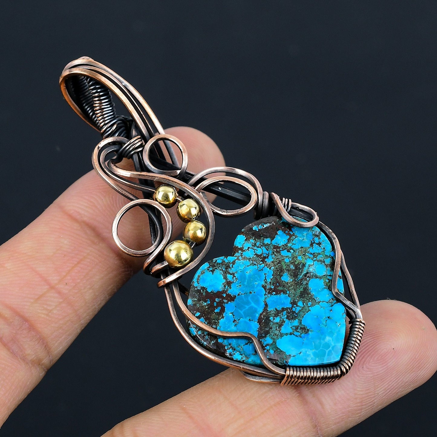 Turquoise Gemstone Heart Pendant