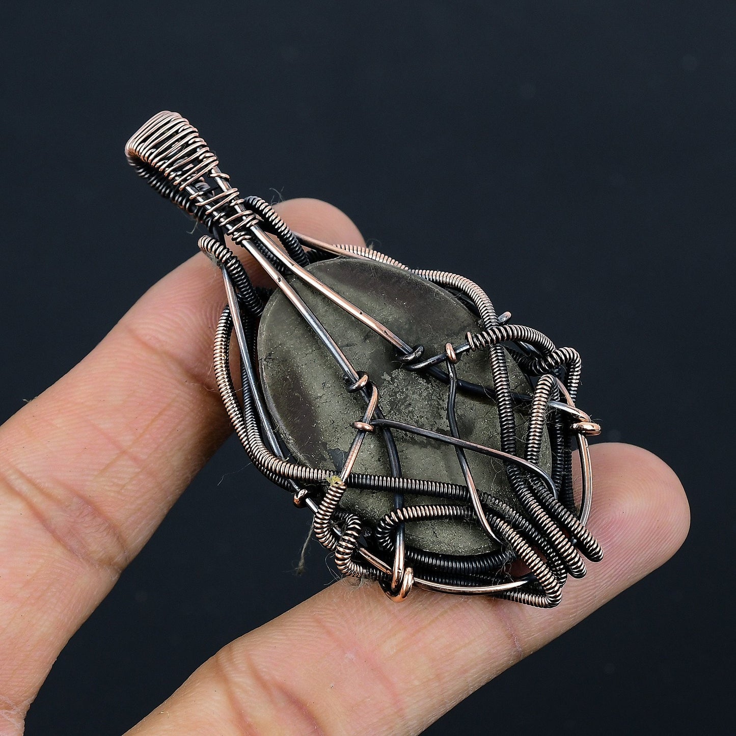Golden Apache Pyrite Gemstone Pendant