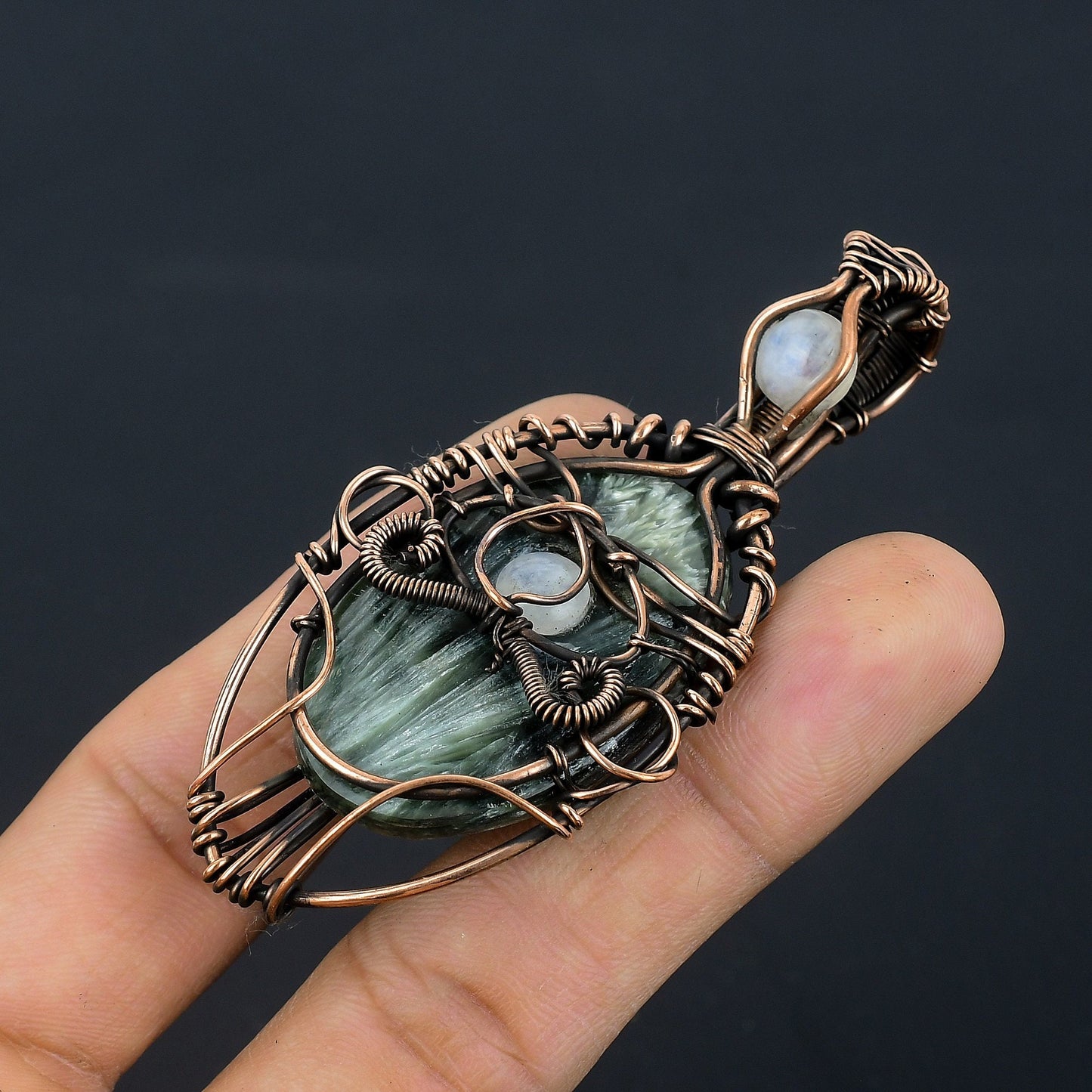 Green Seraphinite Gemstone Pendant