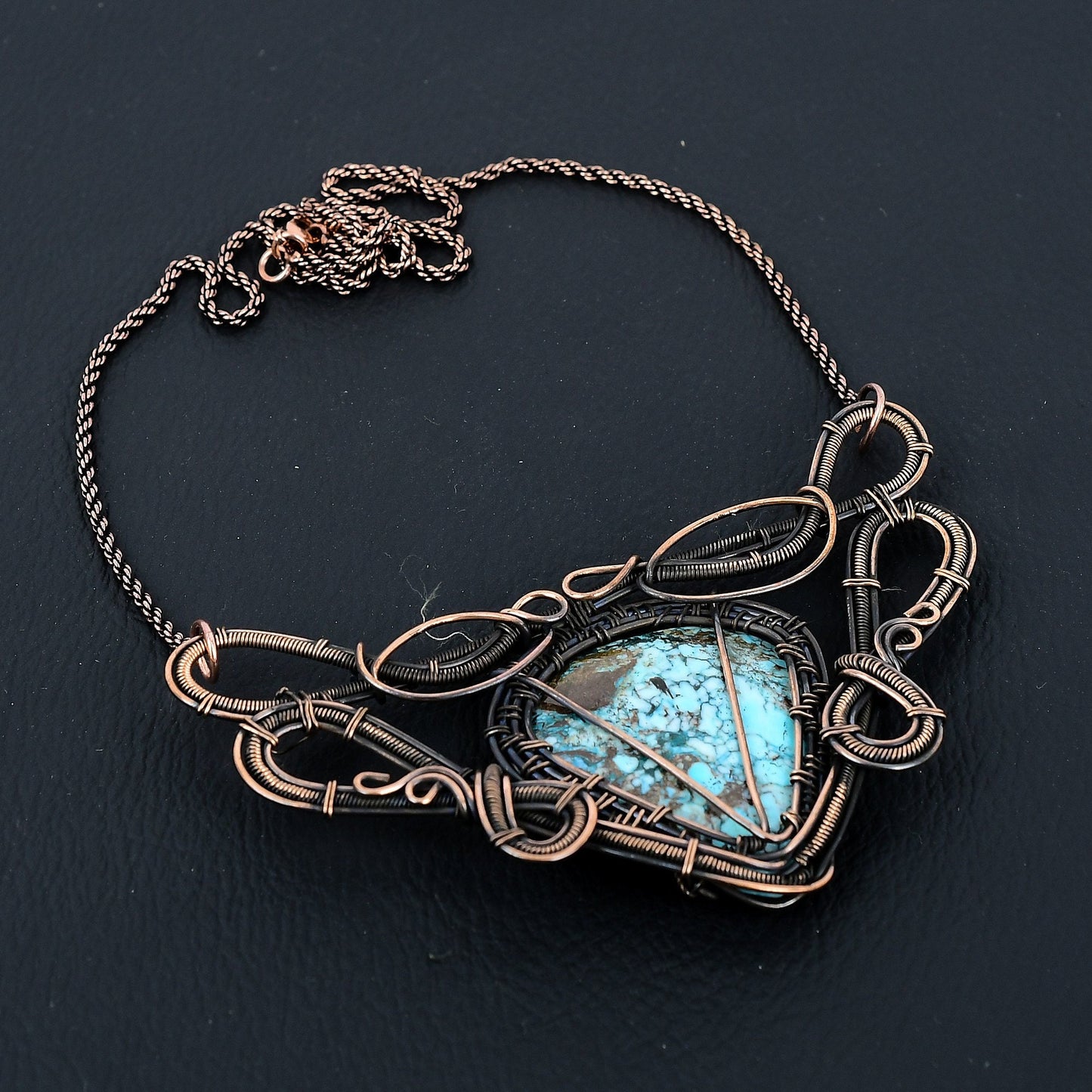 Turquoise Gemstone Wire Wrapped Necklace