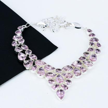 Pink Kunzite Gemstone Necklace
