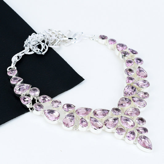 Pink Kunzite Gemstone Necklace