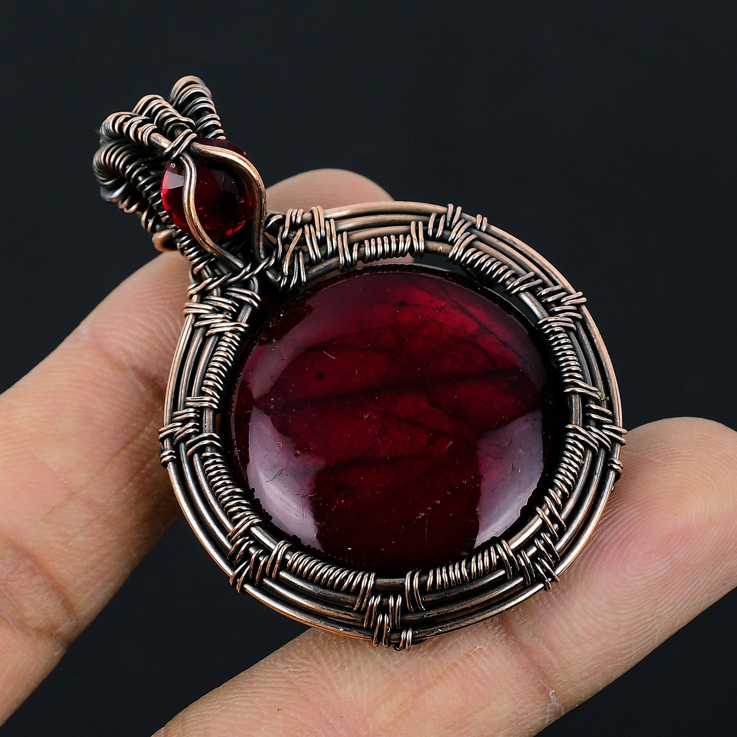 Red Labradorite Gemstone Pendant