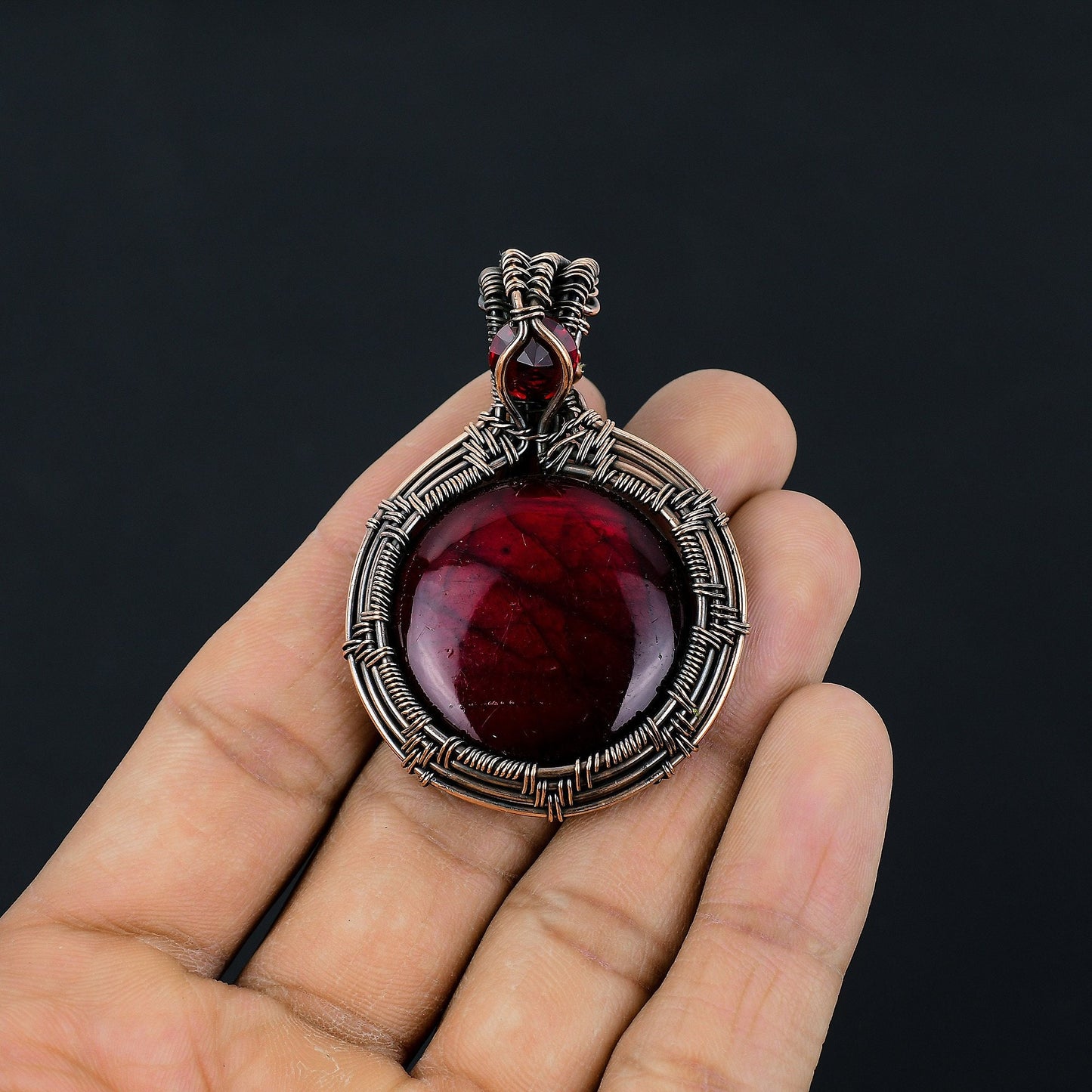 Red Labradorite Gemstone Pendant