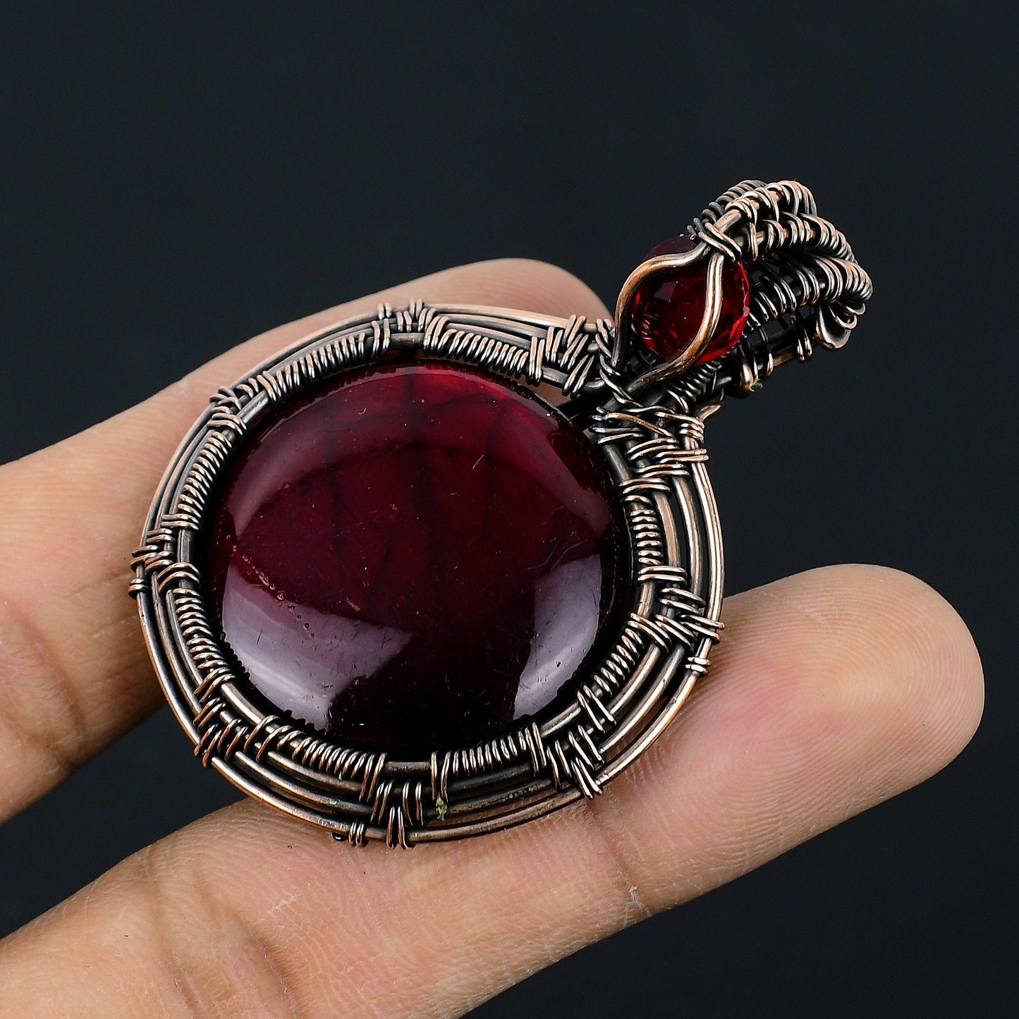 Red Labradorite Gemstone Pendant
