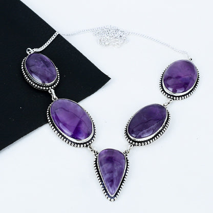 Purple Amethyst Gemstone Necklace