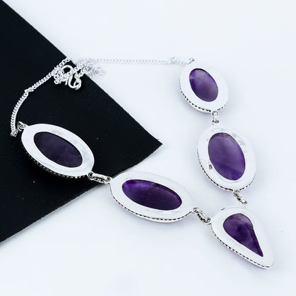 Purple Amethyst Gemstone Necklace