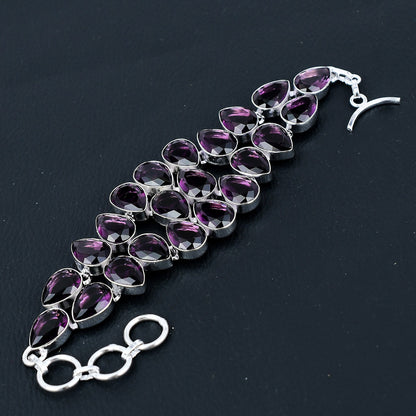 Purple Amethyst Sterling Silver Bracelet