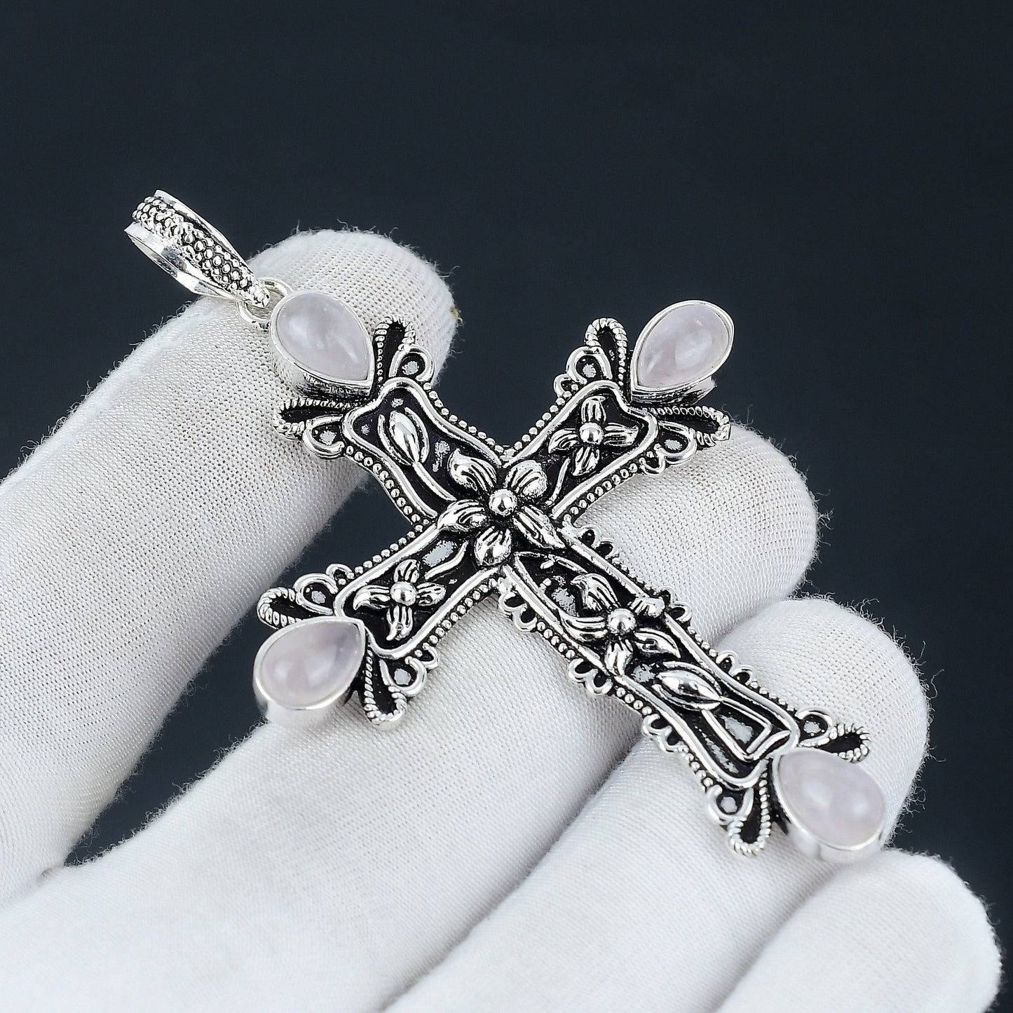 Rose Quartz Cross Pendant